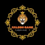 KKLione Game logo with golden lion design on black background
