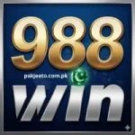 988Win game logo showing gold 988 text and silver win branding on a blue background