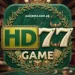 HD77 Game logo with green and gold design and decorative gaming emblem