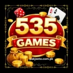 535 Games APK icon with gold logo, coins, and gaming symbols
