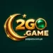 2GO Game golden logo with crescent moon and green gemstone on dark green background.