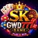 SK GWD777 casino-style gaming logo with glowing gold effects and poker elements.