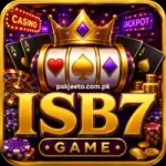 ISB7 Game casino-style app icon with golden slot machine, crown, poker cards, coins, and jackpot theme.