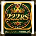 222RS gold casino logo with crown and pakjeeto.com.pk