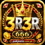 3r3r Game logo with golden crown and Pakjeeto.com.pk branding.