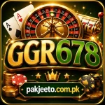 GGR678 Game casino style feature image with gold chips, roulette, and Pakjeeto.com.pk branding.