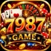 7987 Game casino-themed icon with golden numbers, playing cards, roulette wheel, chips, and coins.
